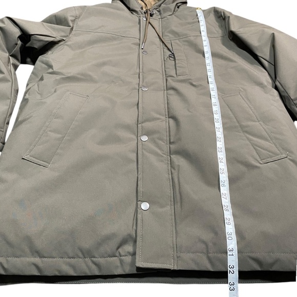 GH Bass & Co Men’s Storm Coat Olive Green Size M Waterproof Jacket with Pockets - Picture 9 of 9